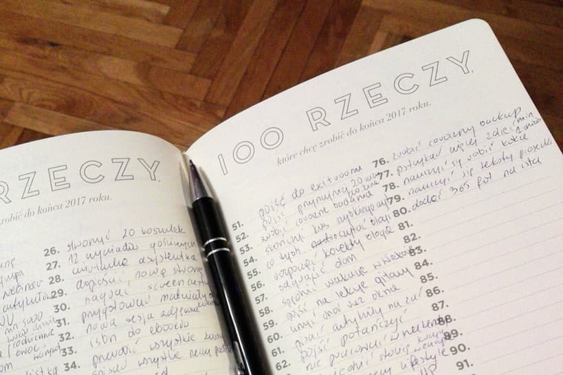 100 rzeczy do zrobienia w 2017 roku - lista marzeń, celów i planów