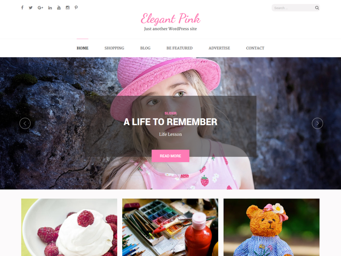 Elegant Pink - Najlepsze szablony blogowe do WordPressa - za darmo
