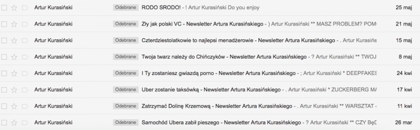 świetny newsletter