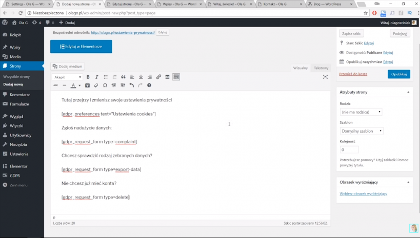 RODO WordPress plugin