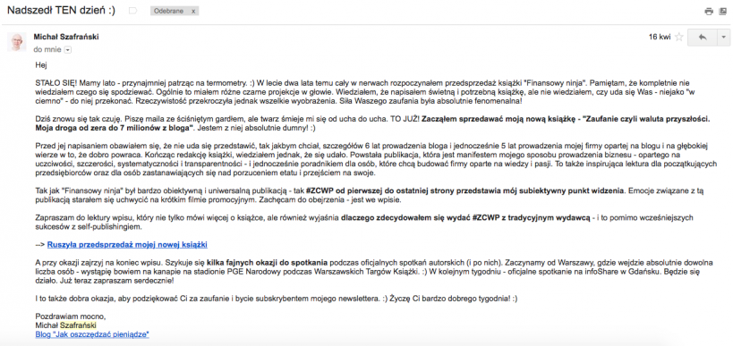 świetny newsletter